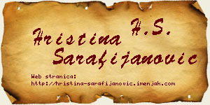 Hristina Sarafijanović vizit kartica